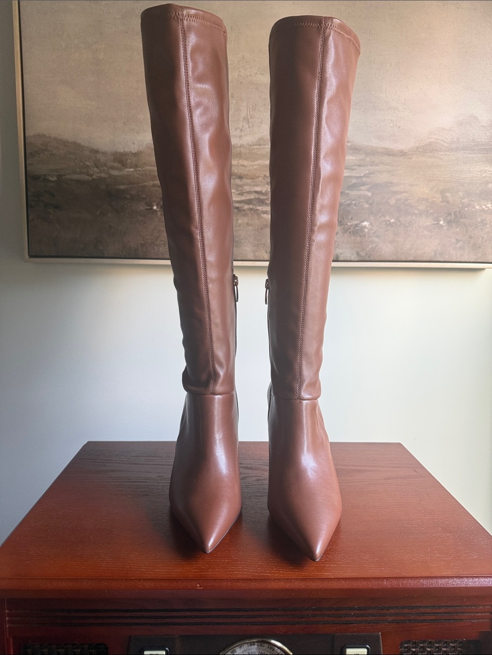 Franco Sarto Women's Pointed-Toe Knee-High Boots in Brown